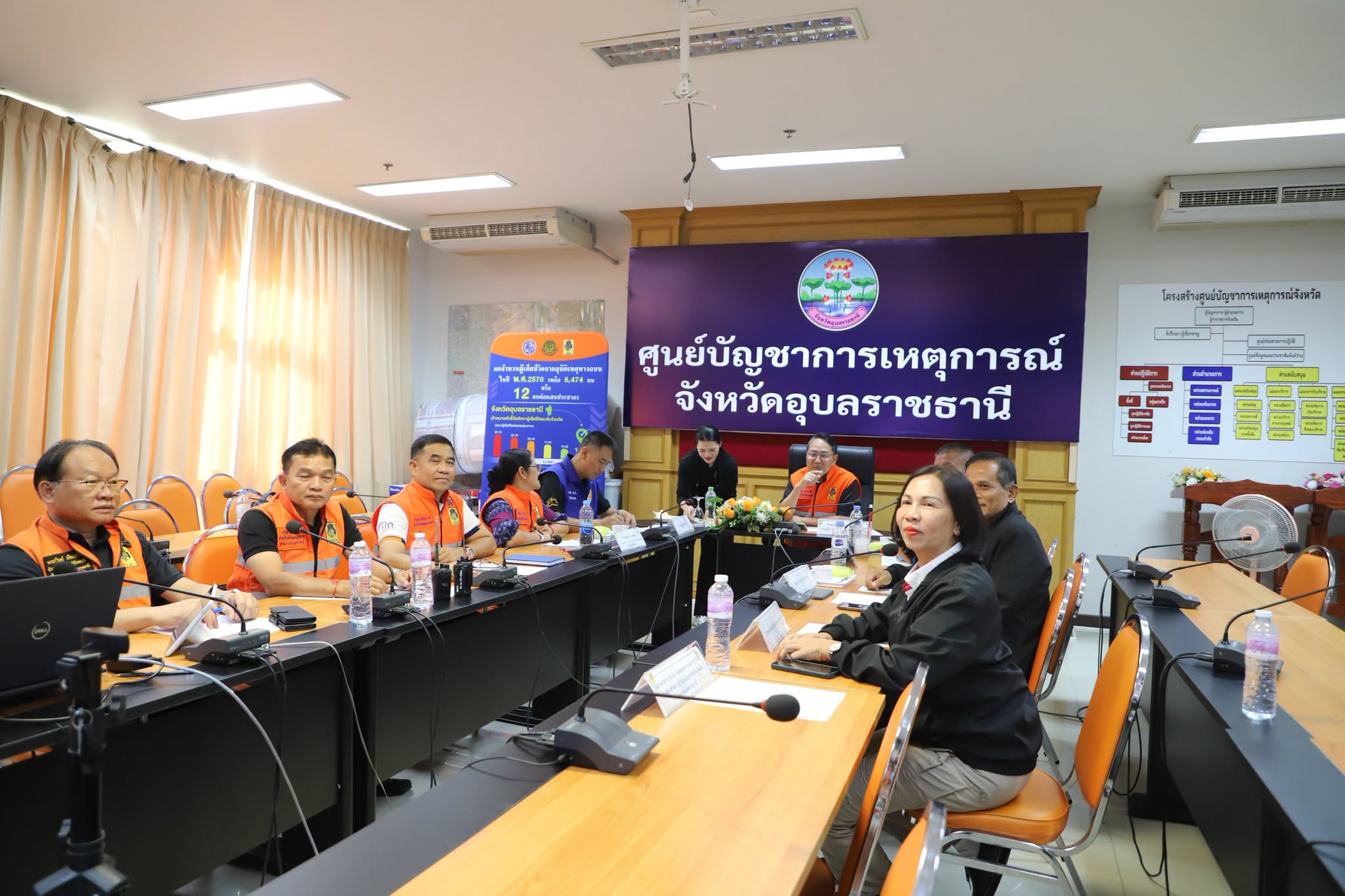 จังหวัดอุบลราชธานี ร่วมประชุม บกปภ.ช. ติดตามสถานการณ์อุทกภัย พร้อมเตรียมพร้อมช่วยเหลือประชาชนตลอด 24 ชั่วโมง